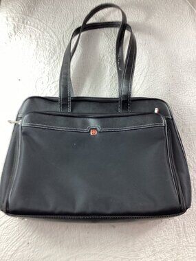 Swissgear Black Laptop Tote Bag*Striped Interior*Multi-Compartment Design*EUC